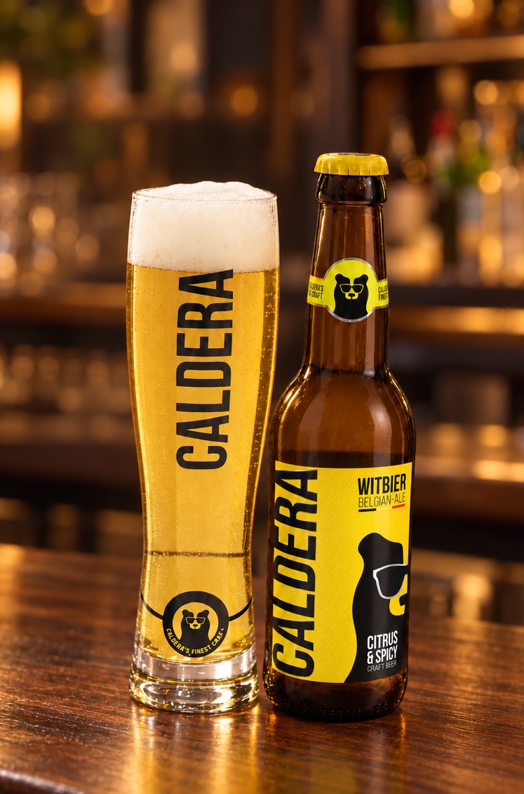 Caldera WITBIER bottle and glass